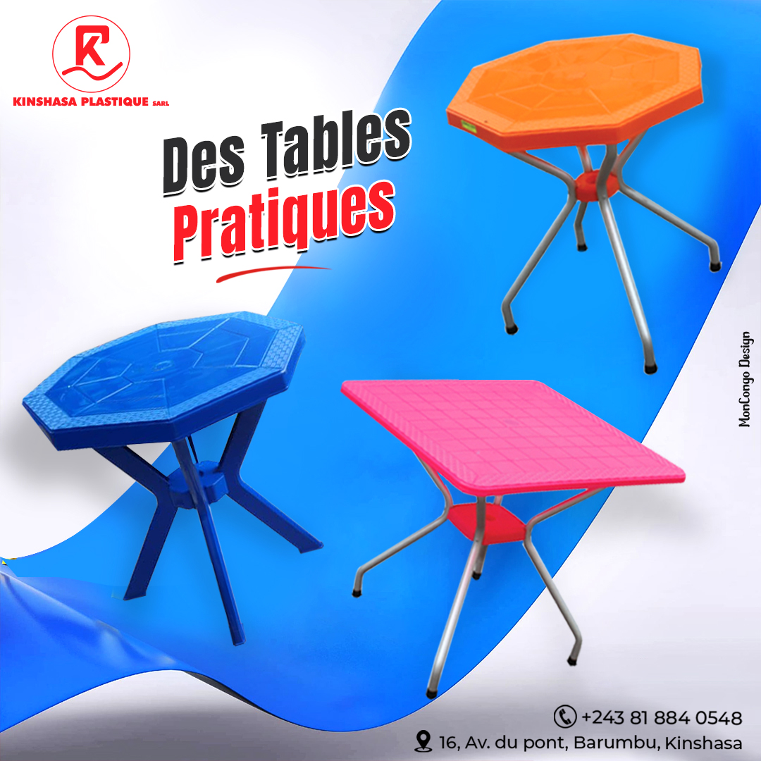 Les tables de chez Katanga Plastique